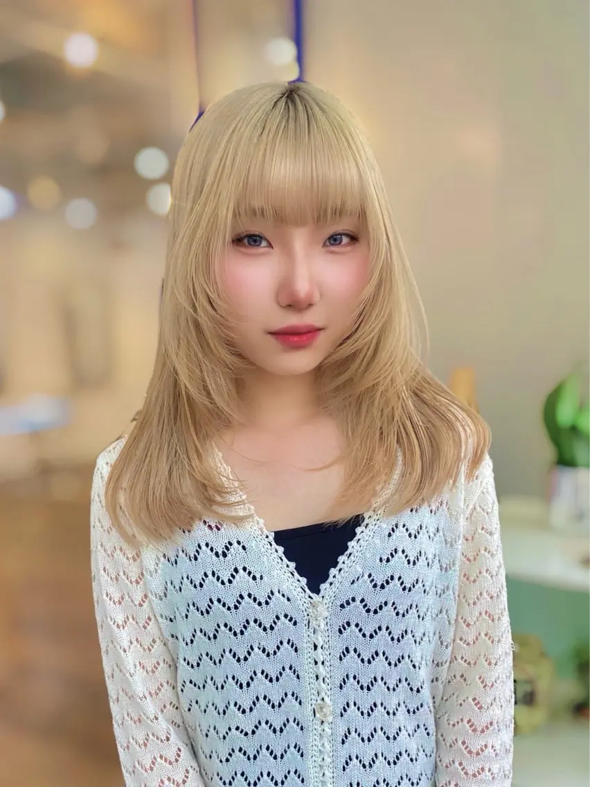 ロング カット ヘアカラー トリートメント 🌻名古屋🌻 🫧ハイトーン🫧のヘアスタイル