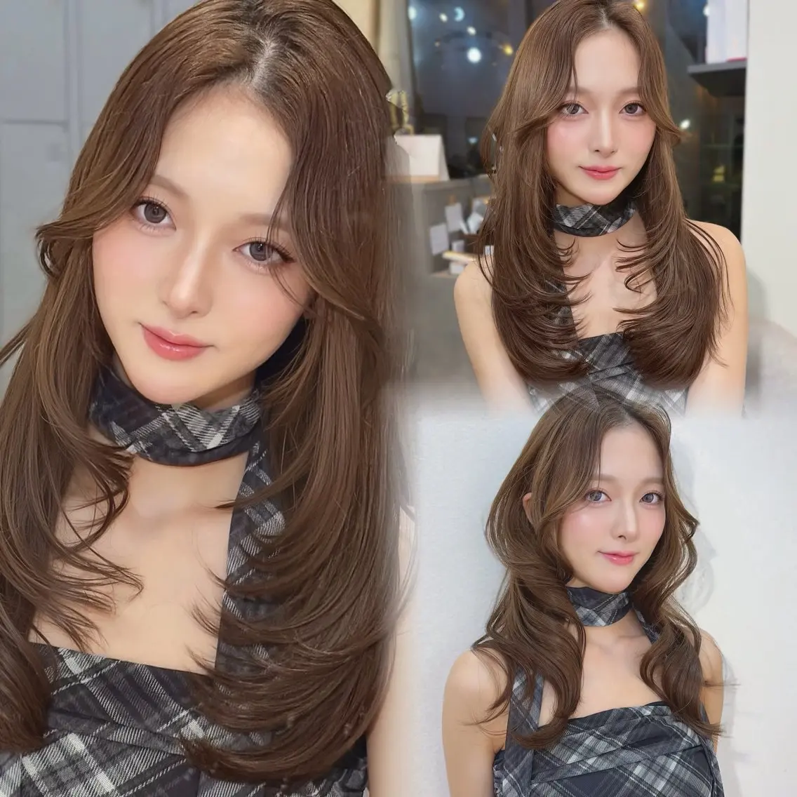 ロング レイヤーカット カット ヘアカラー トレンド韓国モテヘア Natsuki🌛のヘアスタイル