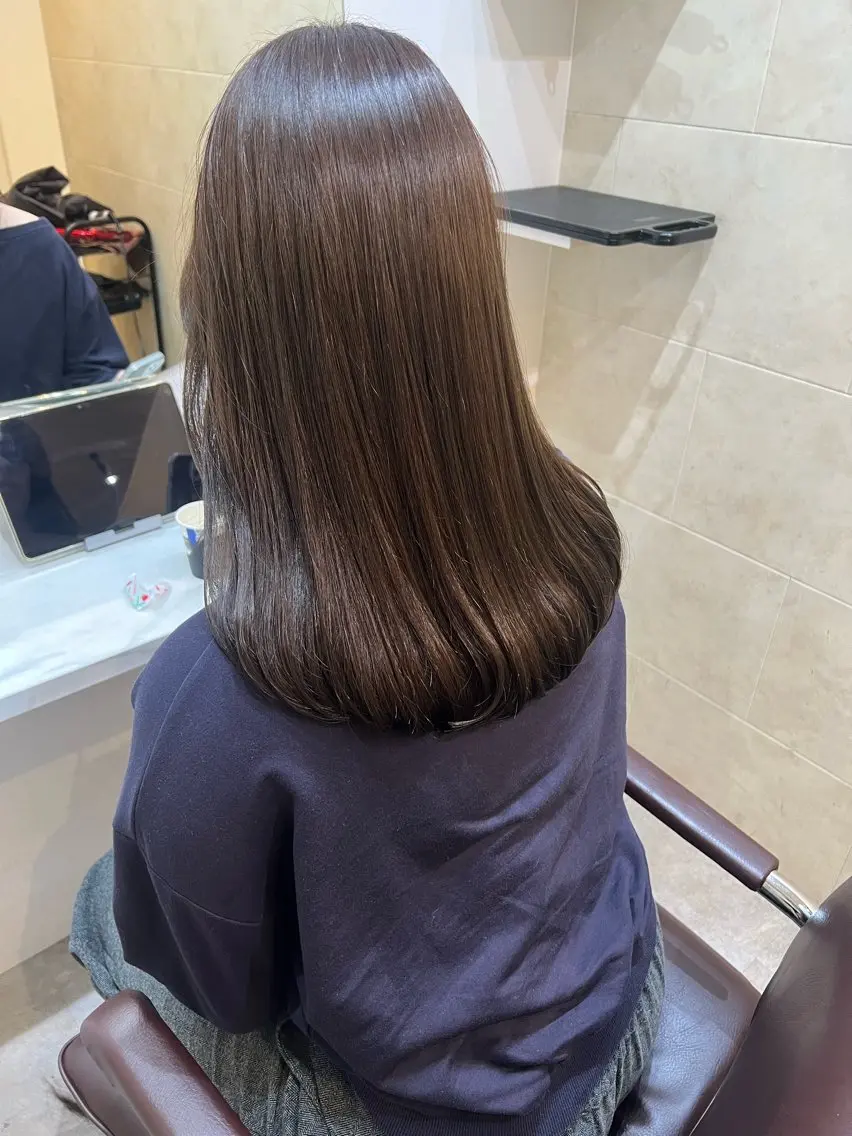 セミロング カラー カット ヘアカラー 全席個室 暖色カラー Zina松園優香🌸のヘアスタイル