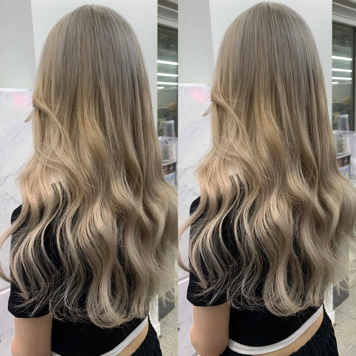 ロング カラー プルエクステ ハイトーンカラー エクステ ヘアカラー エクステ プルエクステ 🖤MIYUのヘアスタイル
