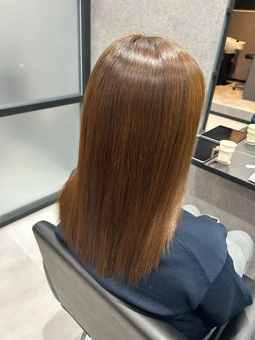 ロング パーマ 縮毛矯正 佐野 彩音のヘアスタイル