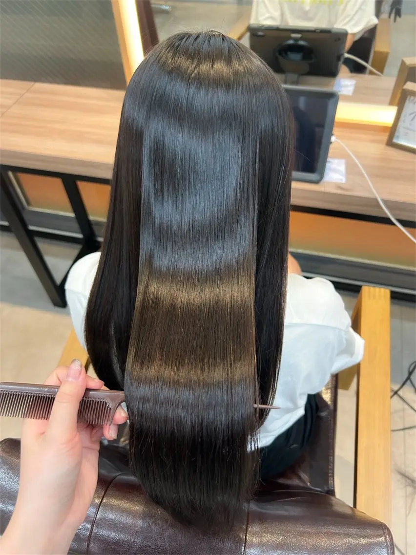 ロング パーマ カット 縮毛矯正 レイヤー/ハイトーン 艶感/ririkaのヘアスタイル