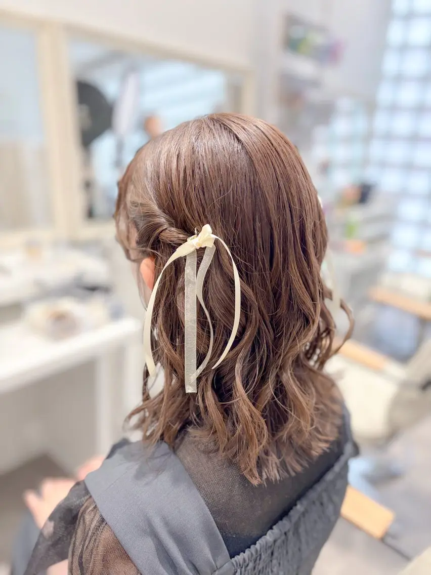 ミディアム ヘアアレンジ ヘアセット ⭐︎moe 【ヘアセット🧸】のヘアスタイル