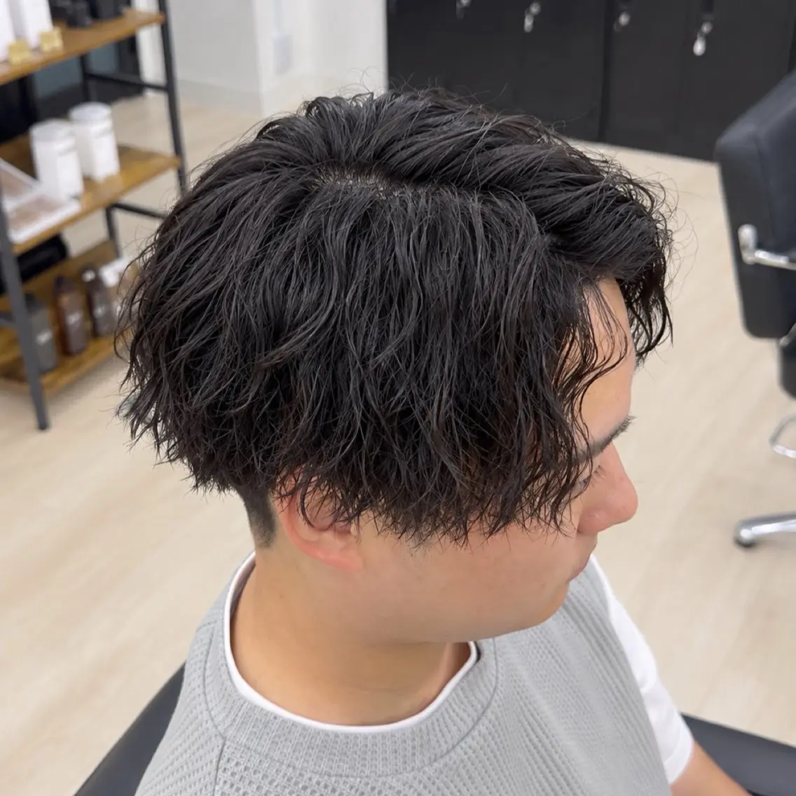 【🔥縦落ち質感🔥】メンズカット+ツイストスパイラルパーマ【メンズパーマ/センターパート/町田美容室/メンズサロン】の写真