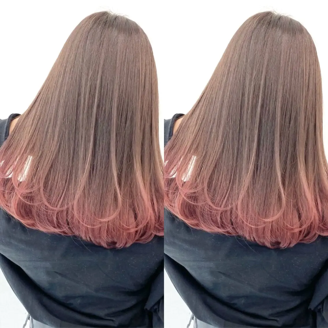 ロング カラー グラデーションカラー ピンクカラー ブリーチ無しダブル カラー🦕まどかのヘアスタイル