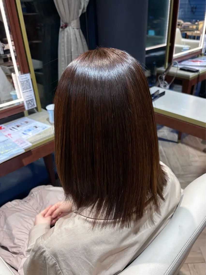 ミディアム 縮毛矯正 トリートメント 透明感/艶髪/ 髪質改善/あるのヘアスタイル