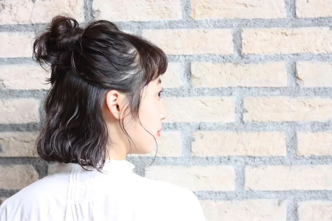 ミディアム ヘアアレンジ ハーフアップ ヘアセット 10/4〜産休菊池 栄里奈のヘアスタイル