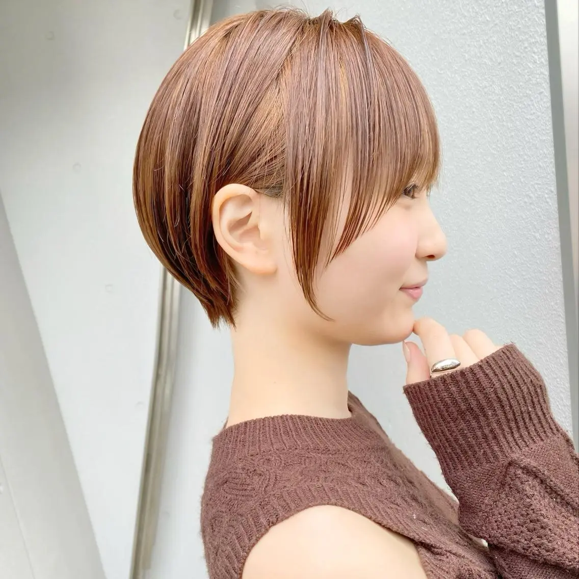 ショート カラー 丸みショート ブリーチ ケアブリーチ ダブルカラー ハイライトカラー 中北篤志 ショートボブのヘアスタイル