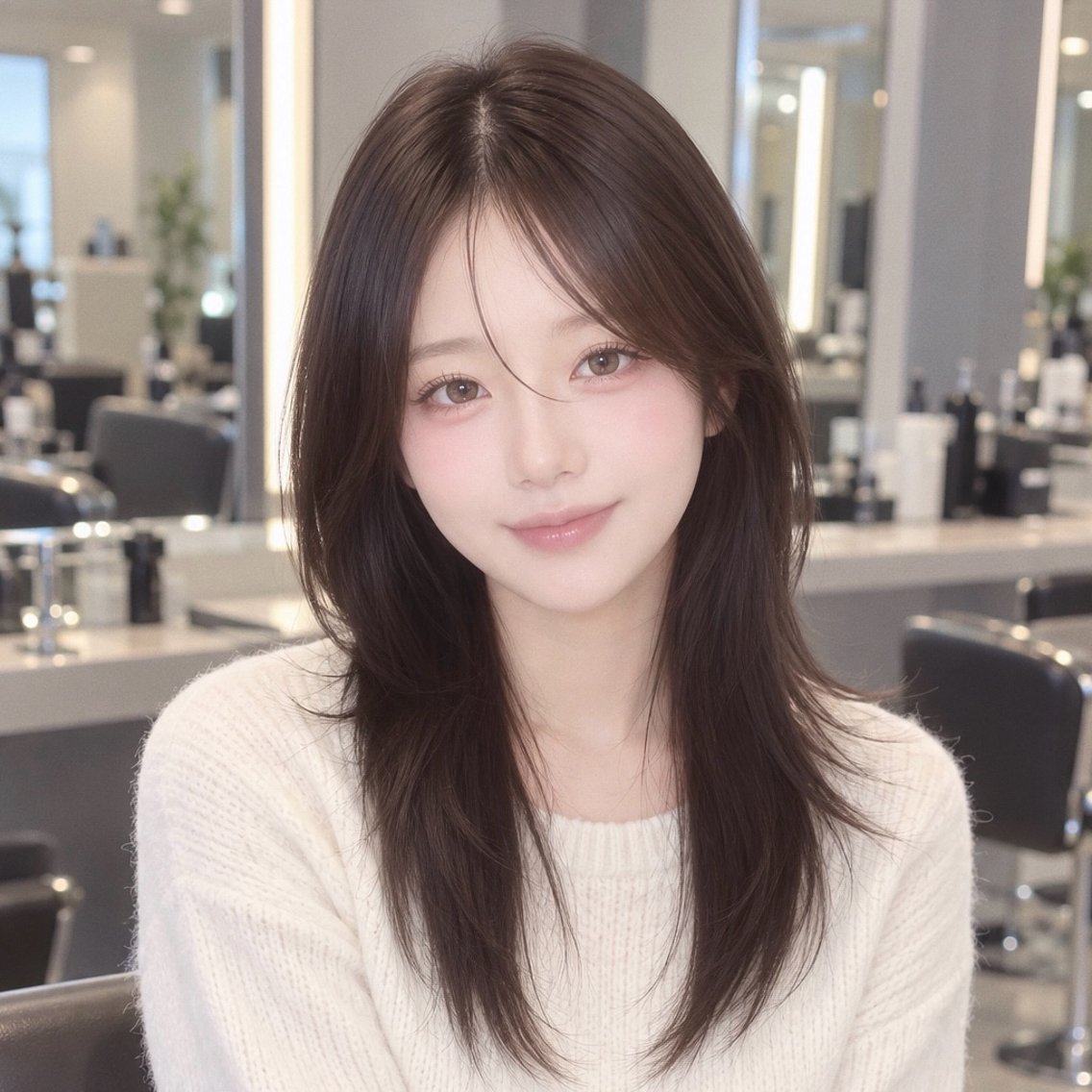 セミロング ハッシュカット 韓国風ヘア レイヤーカット カット ヘアカラー トリートメント 渋谷/髪質改善🫧 韓国/レイヤー/会田のヘアスタイル
