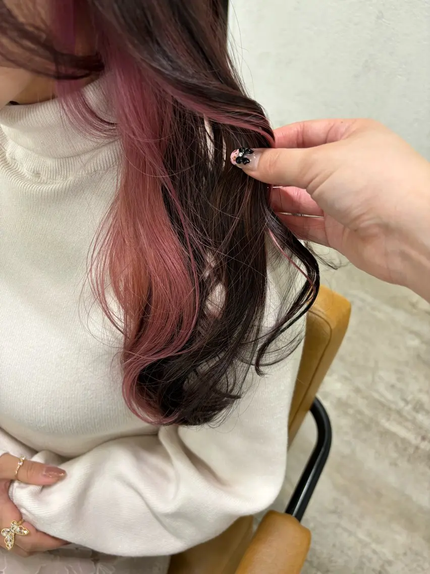 ロング カラー カット ヘアカラー トリートメント ヘッドスパ ヘアセット ️韓国ヘア/レイヤー カットYūka❤️のヘアスタイル