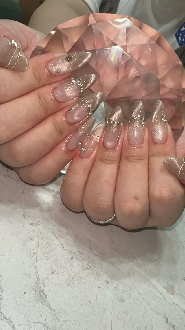 ネイル 氷ネイル・うるうるネイル キラキラネイル ハンドネイル with nail.のネイルデザイン