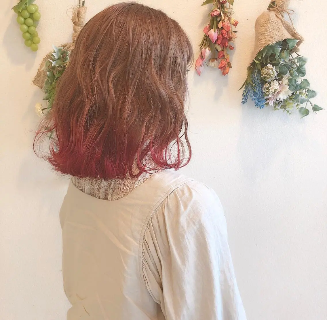 ミディアム カラー ヘアカラー 山口 明日花のヘアスタイル