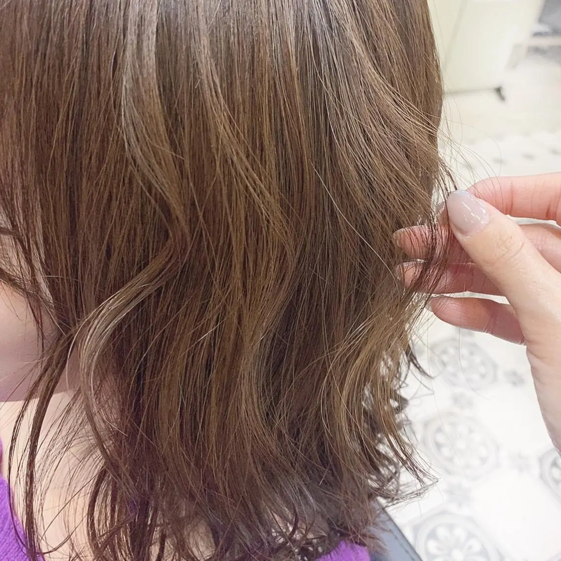 ミディアム カラー ベージュカラー ボブ 韓国ヘア☁️ mitsukiのヘアスタイル