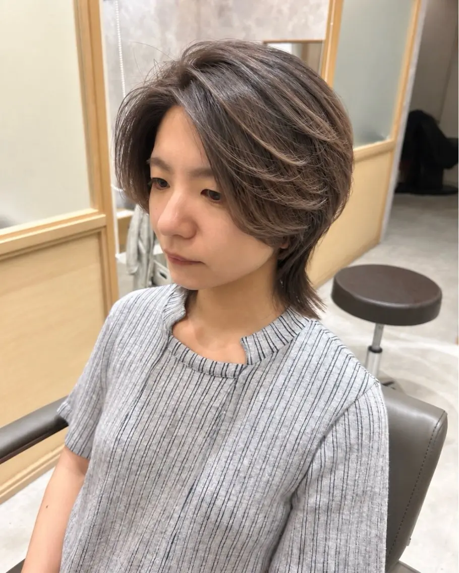 ショート ショートヘア ウルフカット カット トリートメント ヘッドスパ 久木原 ゆりのヘアスタイル