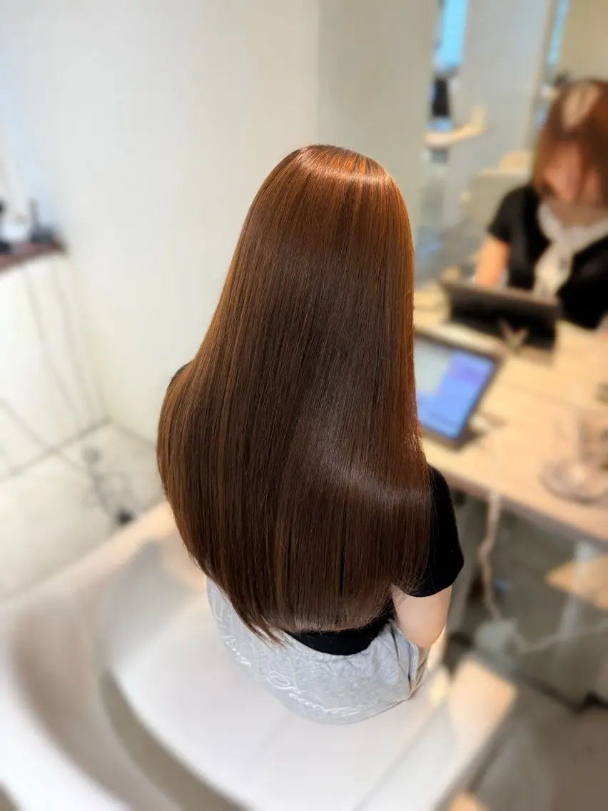 ロング カラー 縮毛矯正 トリートメント 縮毛矯正 トリートメント 🦋🫧艶髪カラー 🫧🦋あいりのヘアスタイル