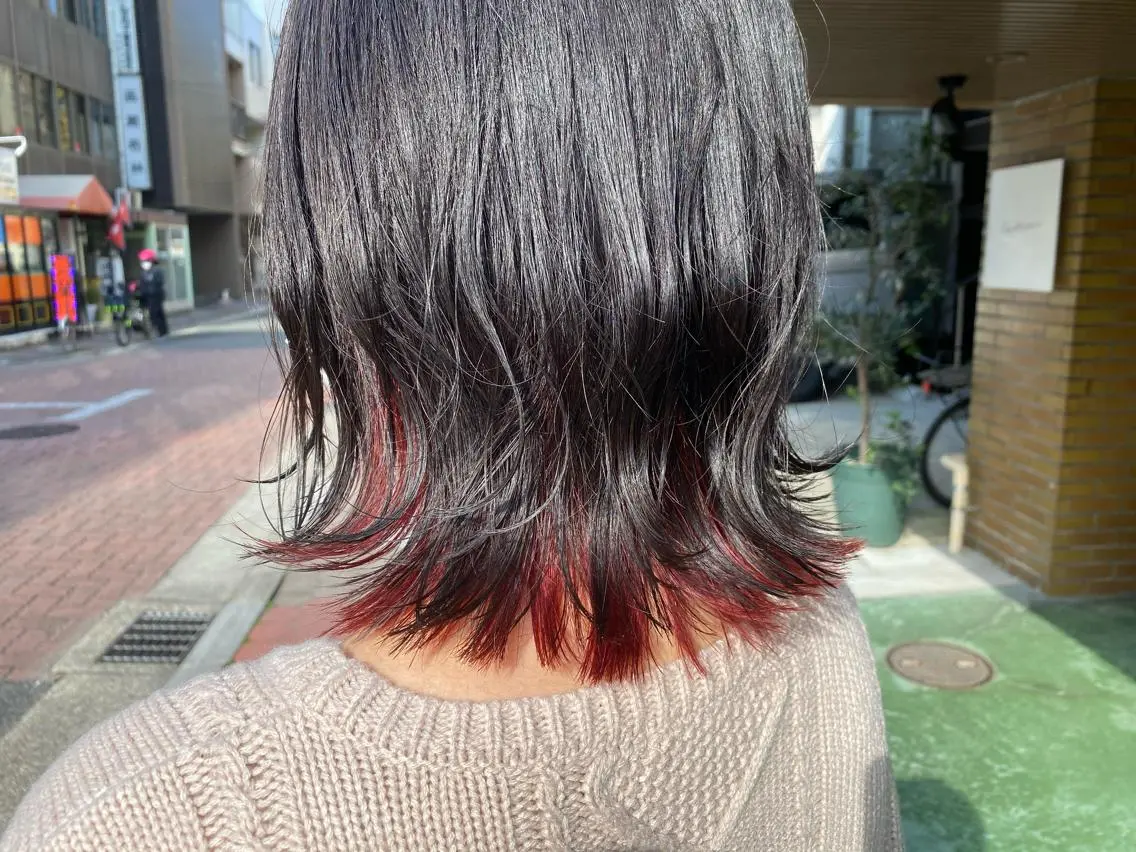 セミロング カラー インナーカラー ピンクカラー ローズカラー CARICIA🌱 masaeのヘアスタイル