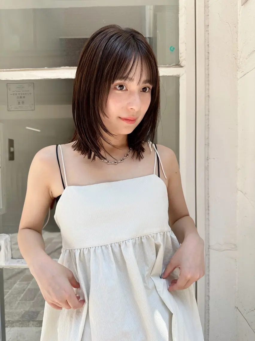 ミディアム カラー ヘアアレンジ 優李 ゆうり‪のヘアスタイル