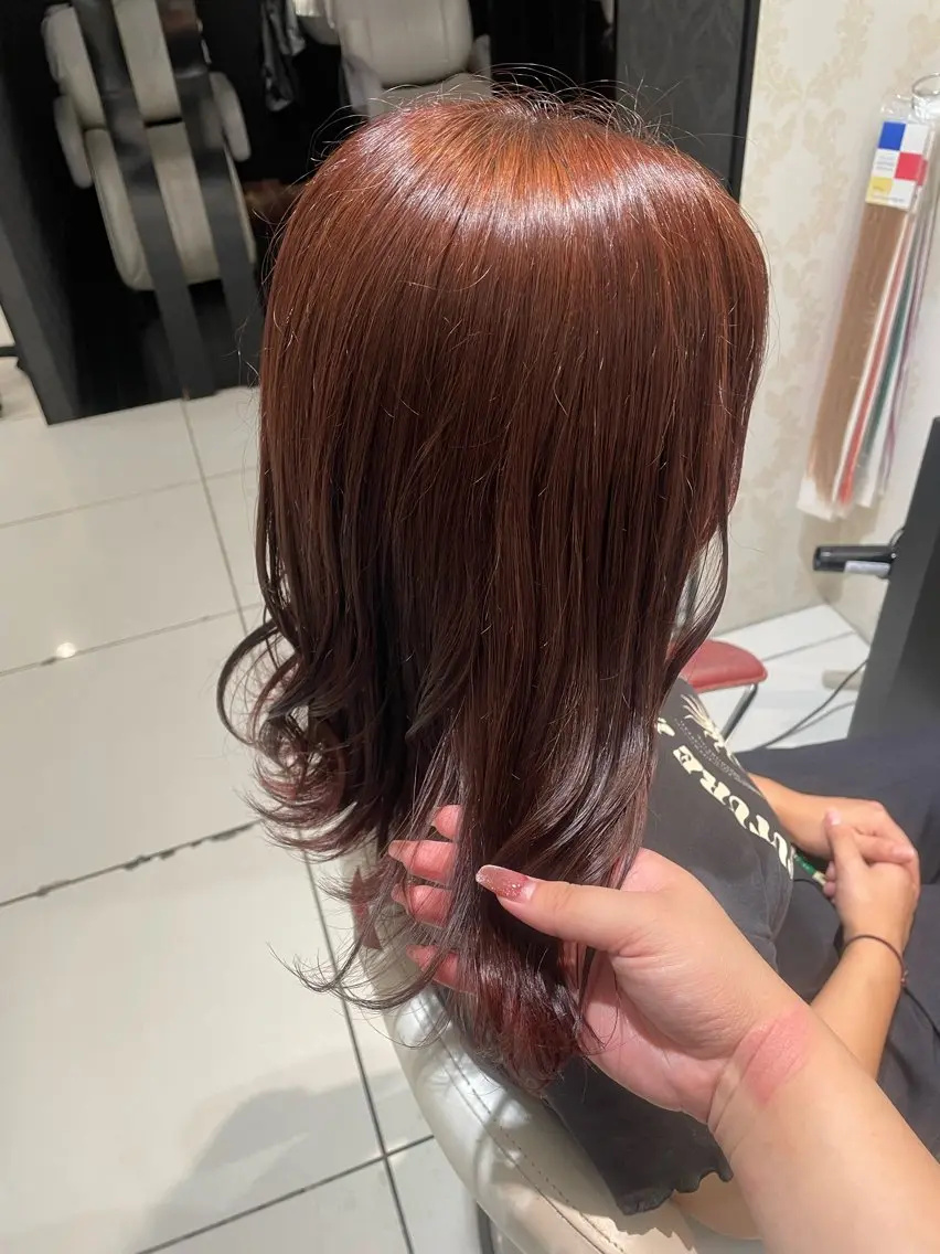 セミロング カラー ヘアカラー トリートメント 💞暖色カラー 💞risaのヘアスタイル