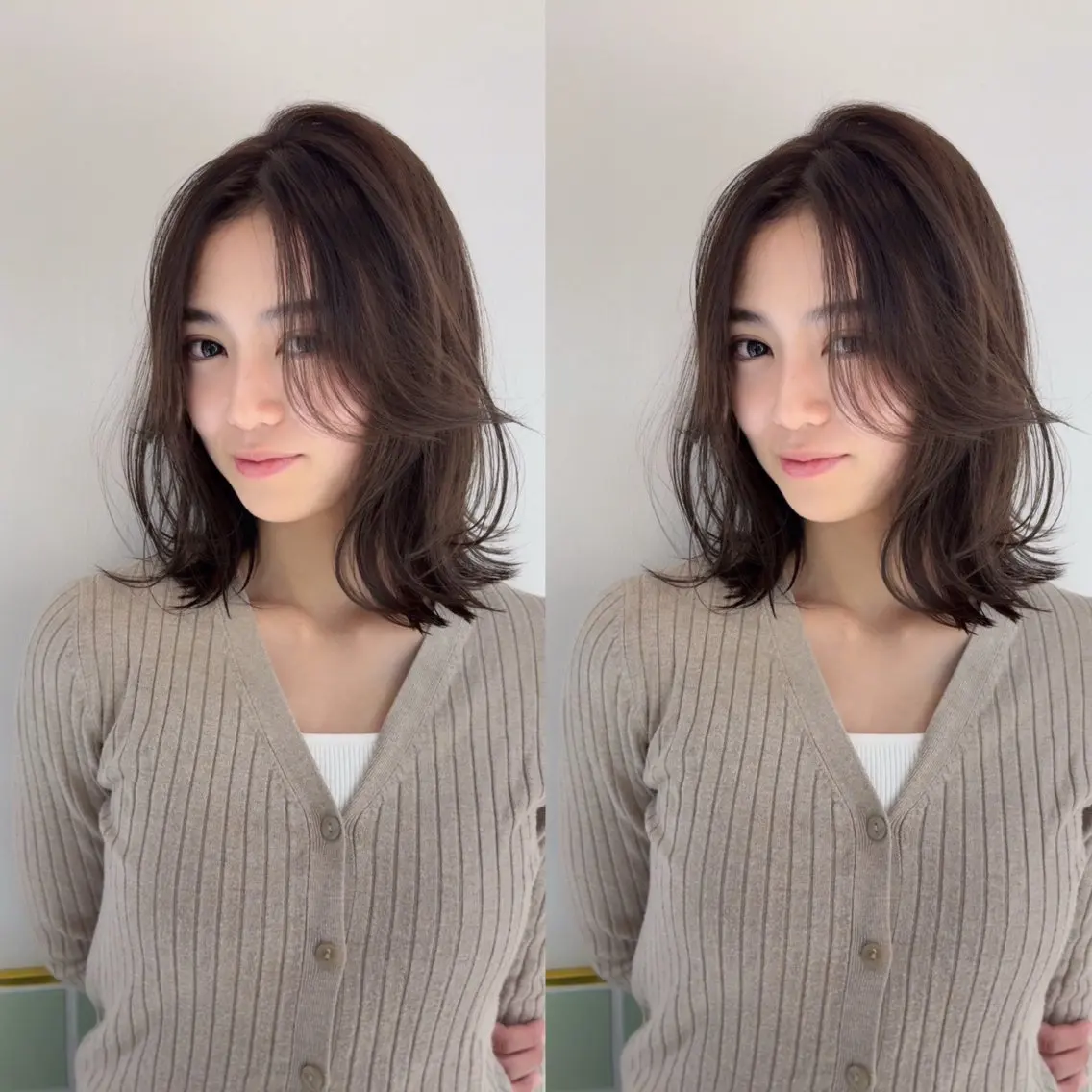 ミディアム レイヤーカット 盛れる艶カラー× レイヤーカット/咲来のヘアスタイル
