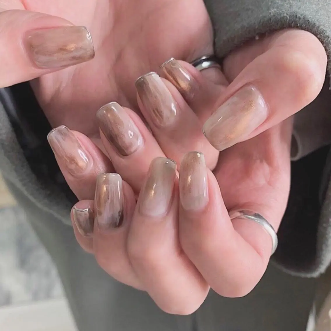 ネイル オーロラネイル 持ち込み ニュアンスネイル 春ネイル 'MOANI' hiroo イナミのネイルデザイン