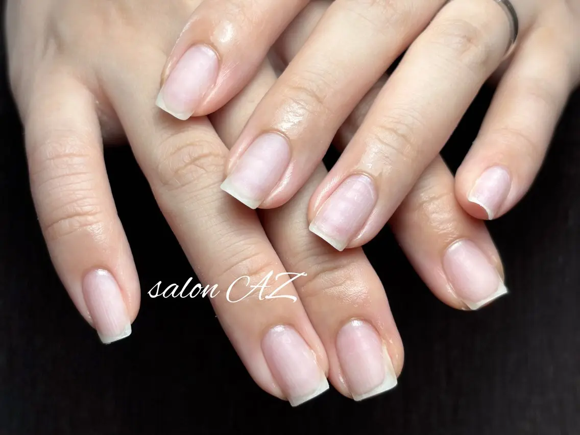 ネイル アートネイル 長さ出し フットネイル フレンチネイル ジェルネイル オフのみ(ネイル) salon AZのネイルデザイン