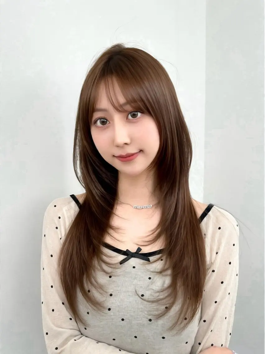 セミロング 顔周りカット 韓国風ヘア レイヤーカット カット ヘアカラー トリートメント ヘッドスパ ヘアセット 前髪顔まわりカット 🌈中村海聖のヘアスタイル