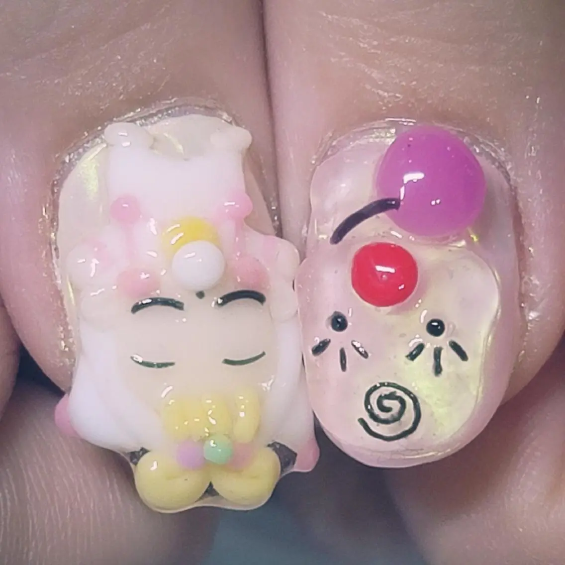 ネイル アートネイル ピンク 黄色 ハンドネイル よしだ ひろきのネイルデザイン