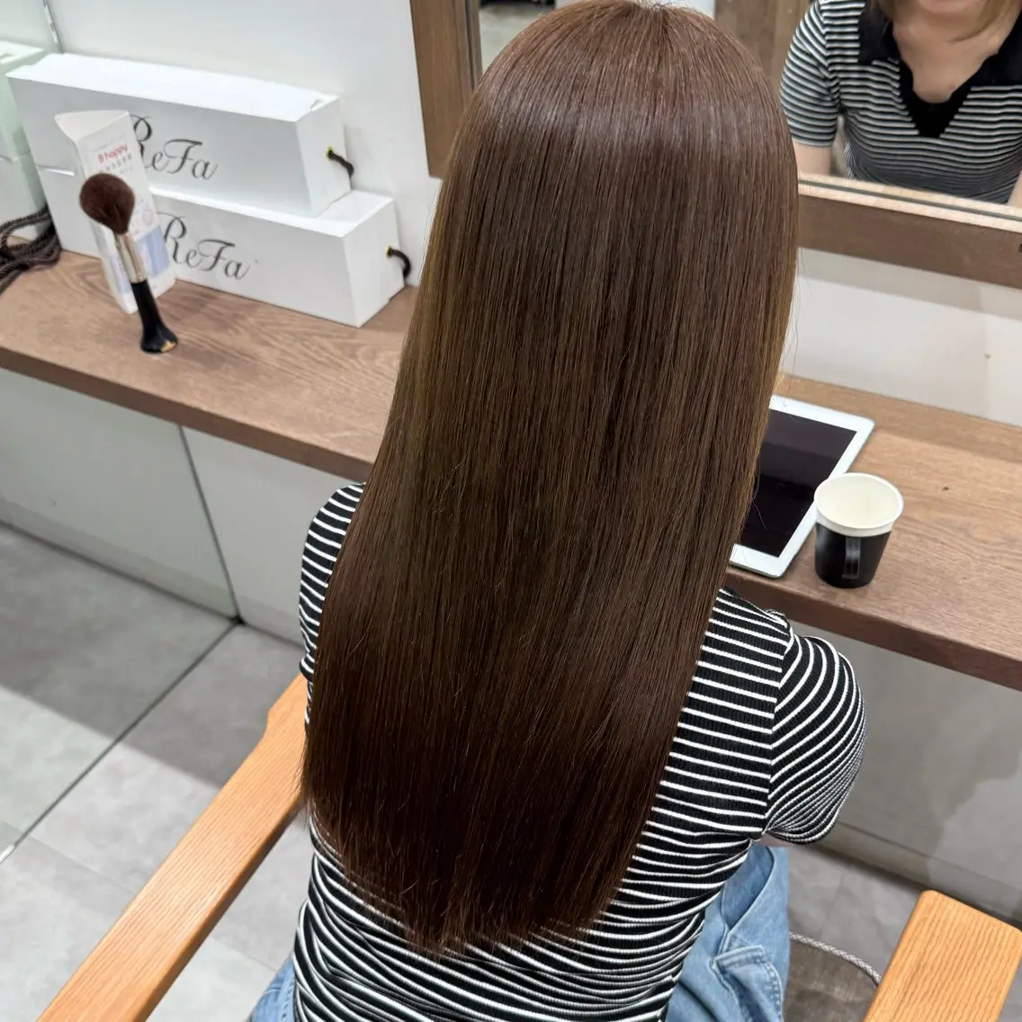 セミロング カット ヘッドスパ ルナ🫐縮毛矯正 🫐髪質改善のヘアスタイル
