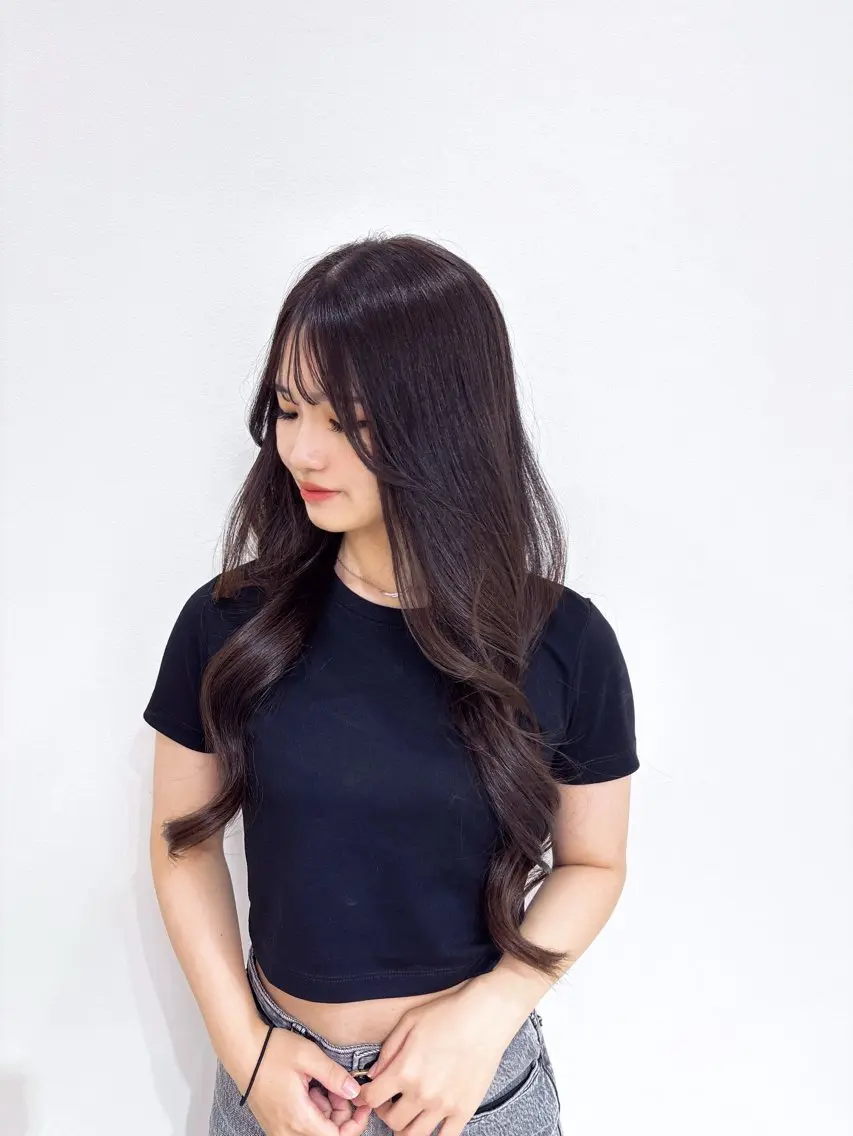 ロング カラー CHAiL.Yuzu 艶カラー韓国エクステのヘアスタイル