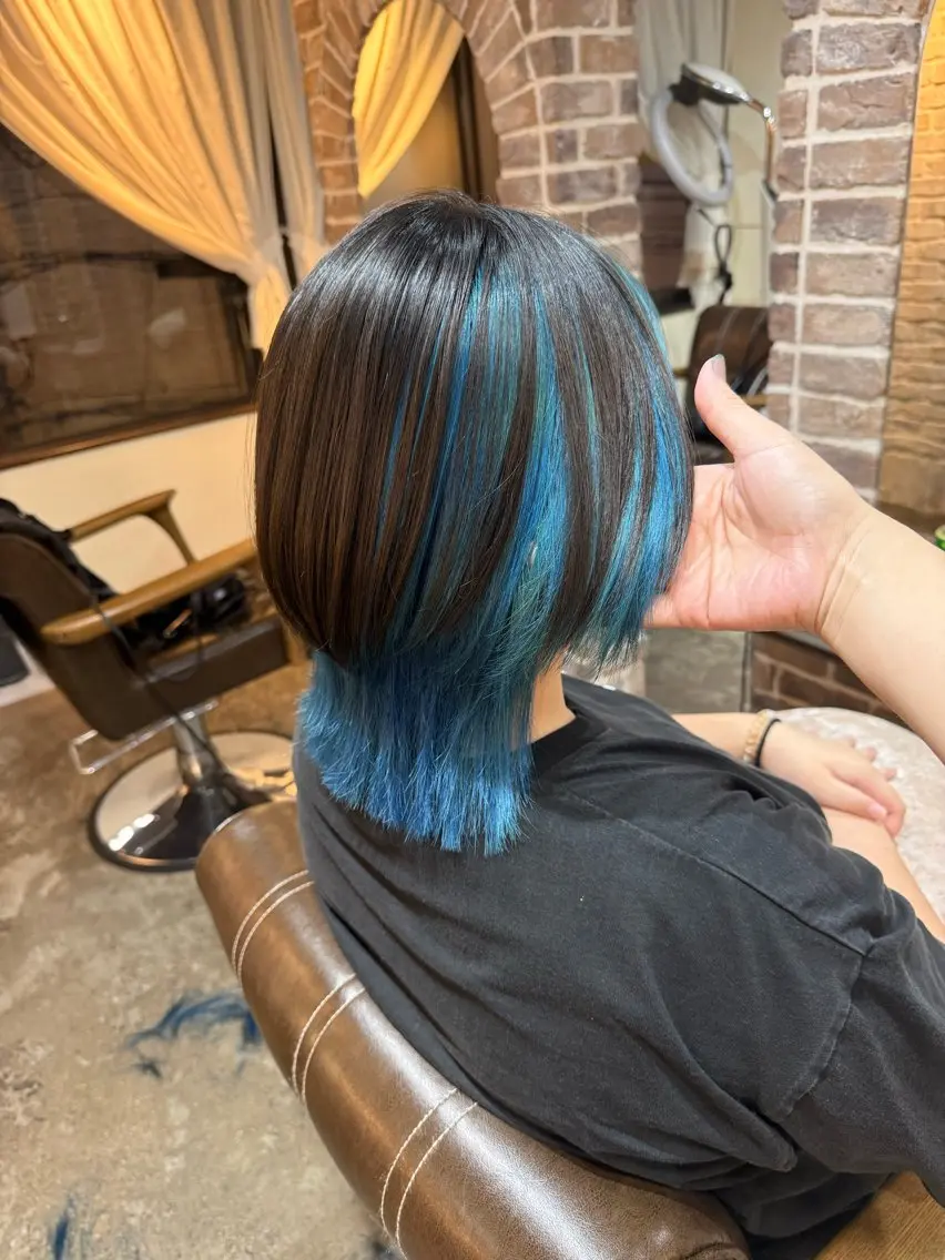 ミディアム カラー ブリーチ カット ヘアカラー トリートメント 艶カラー/インナー /グラデ/大西小百合のヘアスタイル