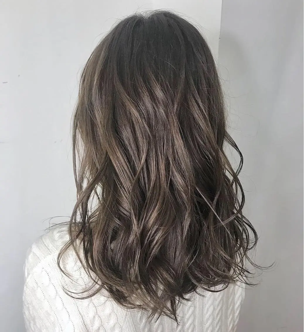 ロング カラー グレージュ メンズ縮毛矯正 細谷碧海のヘアスタイル
