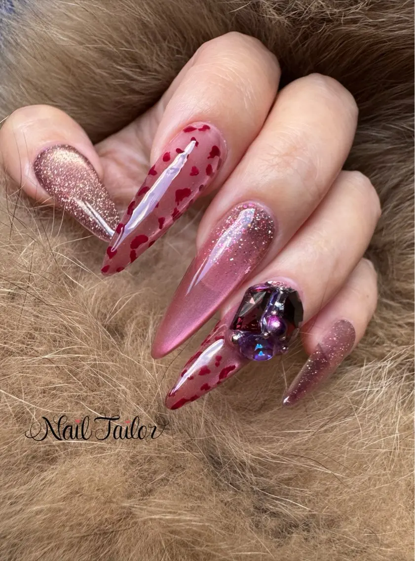 ネイル アニマル柄 フラッシュネイル マグネットネイル ハンドネイル NailTailor ネイルテイラーのネイルデザイン