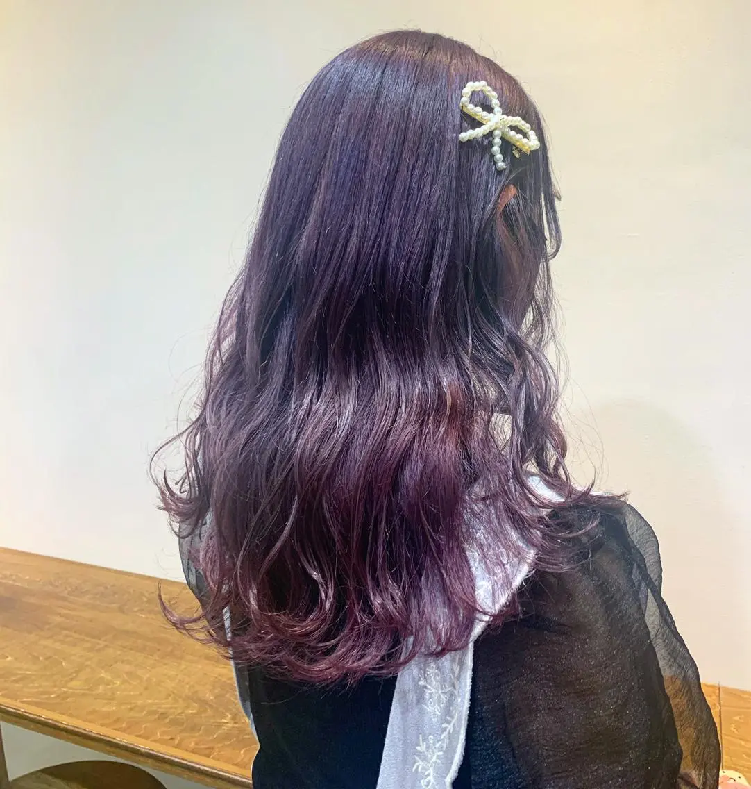 ロング カラー ヘアカラー トリートメント ヘアセット ハイトーン/レイヤー 💜Akaneのヘアスタイル