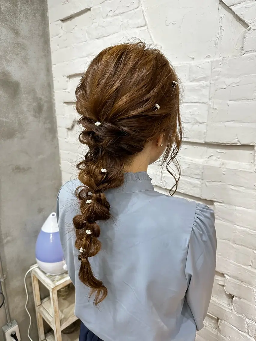 ロング ヘアアレンジ カット スパのヘアスタイル