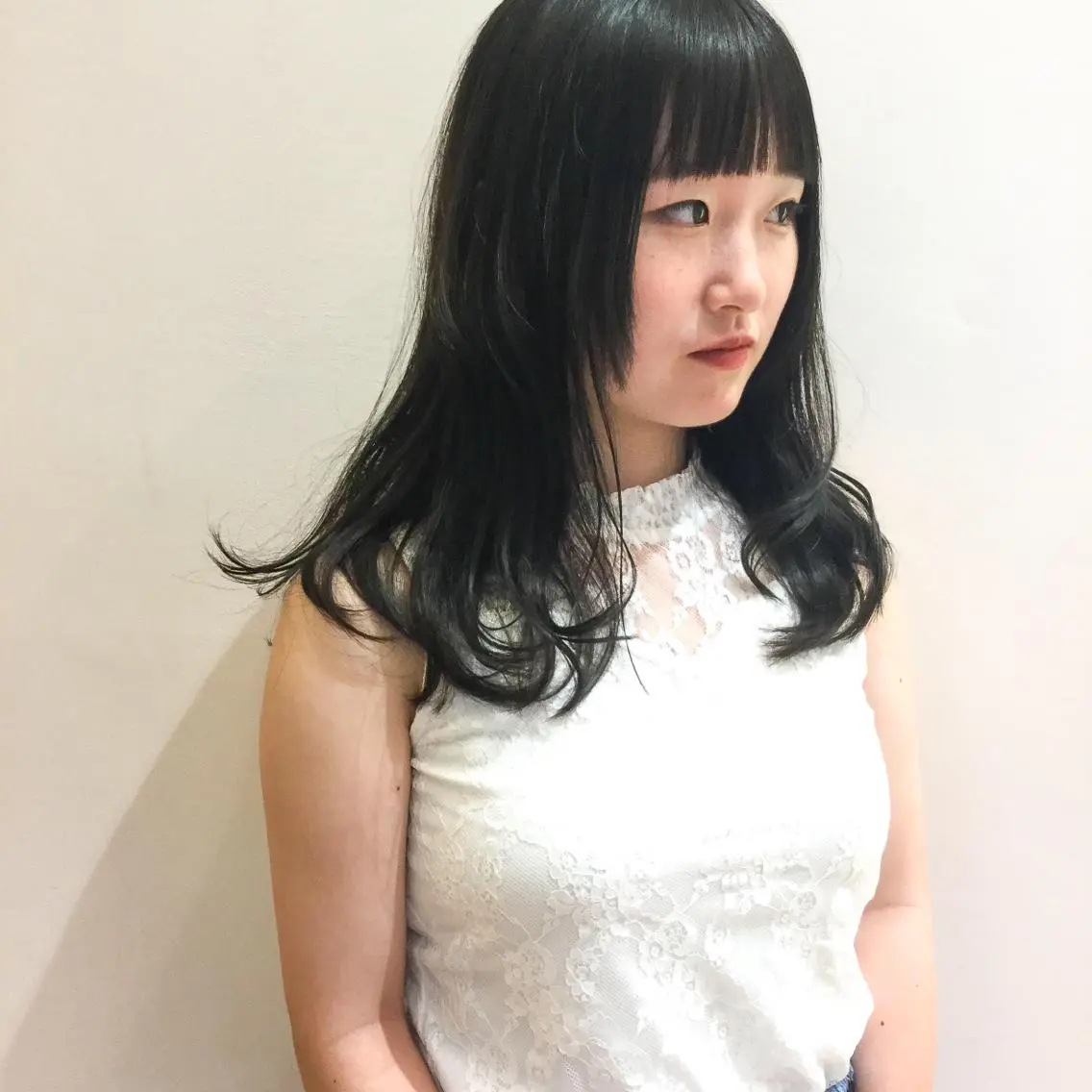セミロング カット ヘアカラー トリートメント 庄嶋 彩香のヘアスタイル