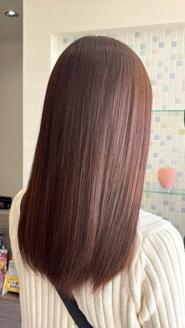 ロング カラー カシス ピンクカラー レッドカラー ヘアカラー 🫧おおにし みか🫧のヘアスタイル