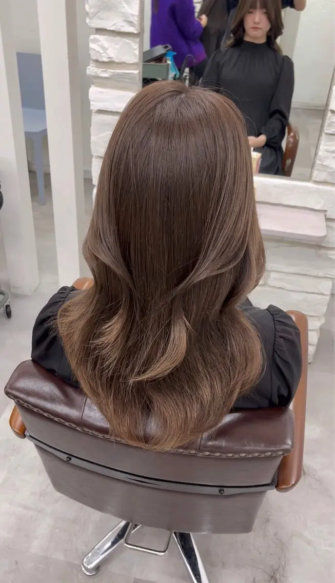 ロング カラー ベージュカラー 髪質改善 似合わせカット 縮毛矯正 カット ヘアカラー トリートメント 天王寺韓国ヘア/ 髪質改善/小山歓実のヘアスタイル