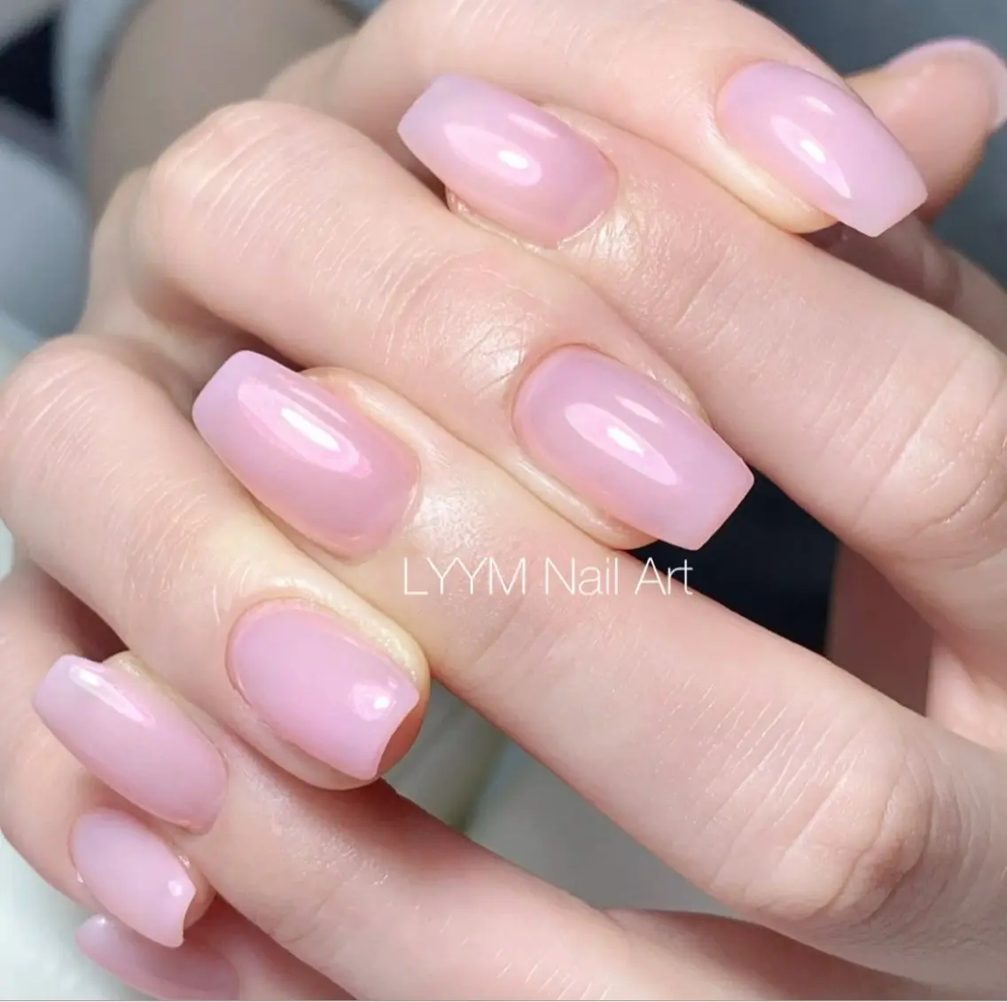 ネイル オフィスネイル ピンク シンプルネイル LYYM Salon ユキのネイルデザイン