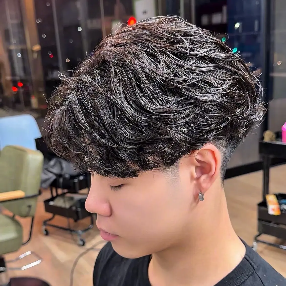 パーマ メンズ センターパート フェザーパーマ メンズパーマ カット パーマ メンズパーマ/メンズ カット/たばたよしきのヘアスタイル