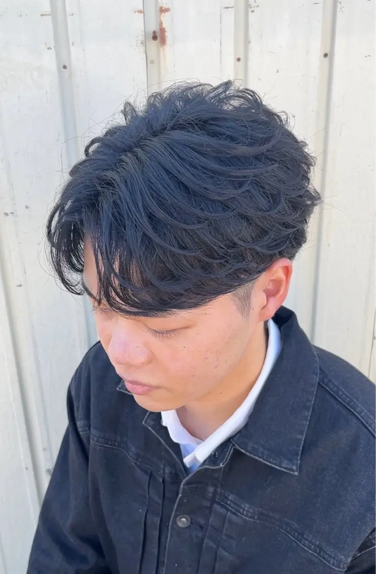 ミディアム パーマ メンズ カット トリートメント 今在家 玲【艶髪スト レート/メンズ】のヘアスタイル