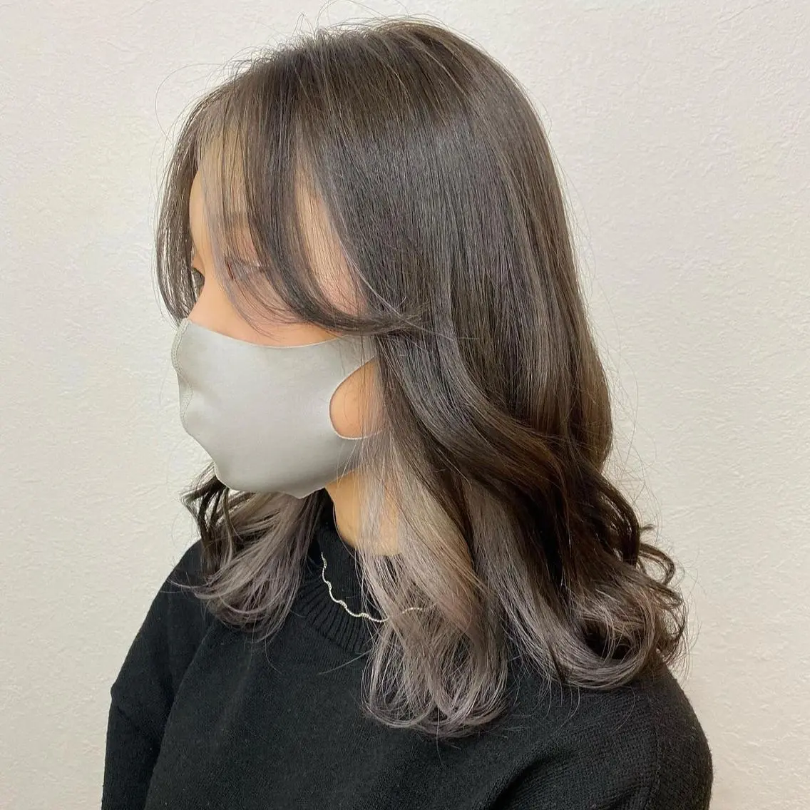 セミロング カラー ミストバング ブリーチ  フェイスフレーミング 遠藤沙也加 /レイヤーカットのヘアスタイル
