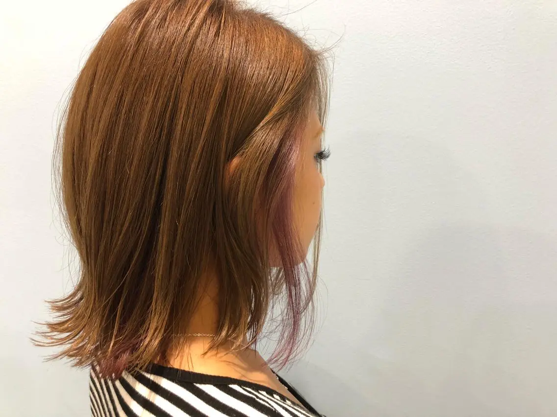 ミディアム カラー ピンクカラー うる艶カラー 🫶🏼💭mikaのヘアスタイル