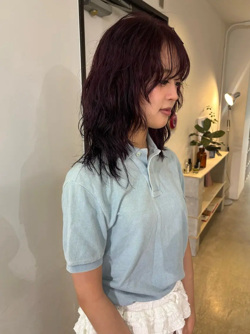 セミロング ヘアカラー ナナ 福岡美容室のヘアスタイル