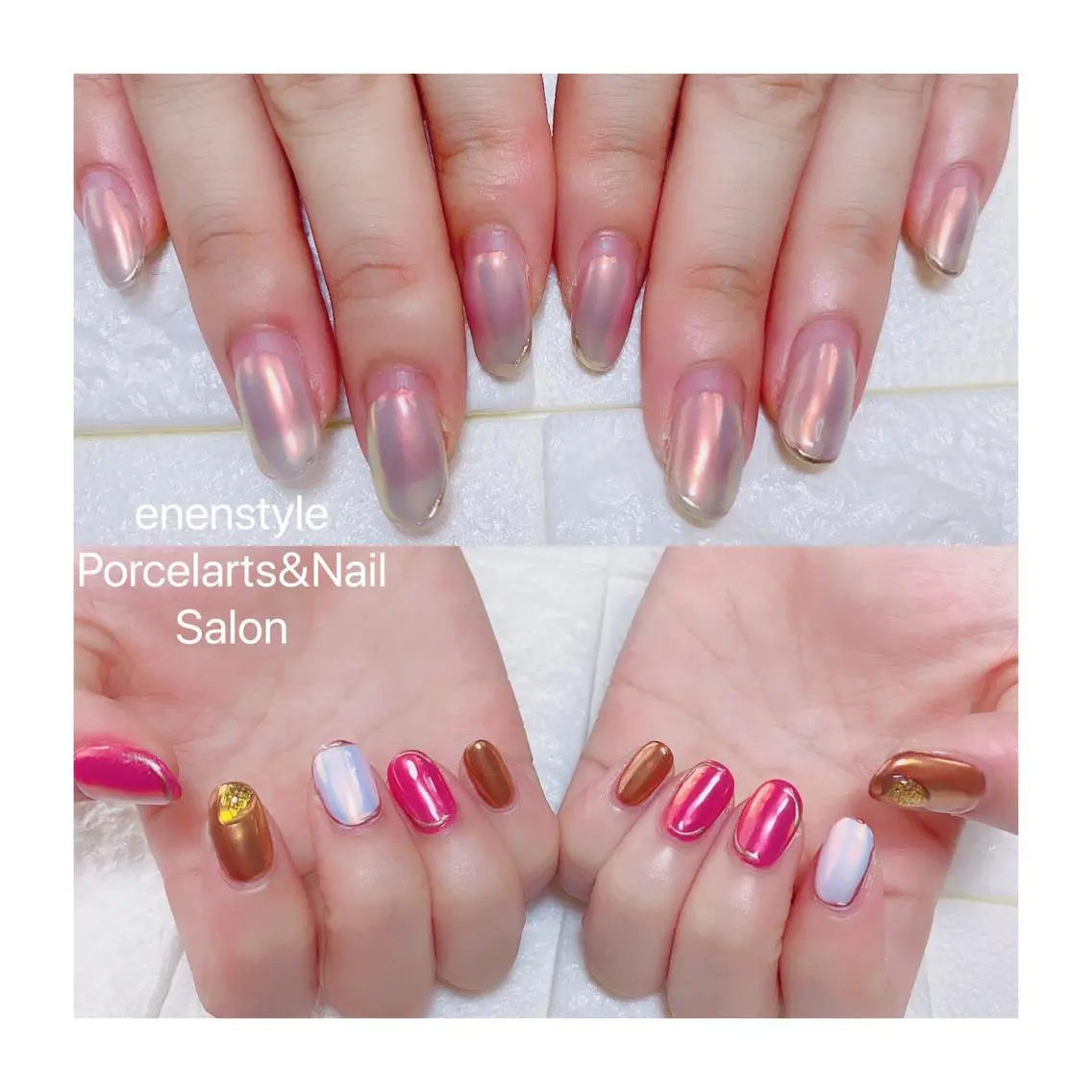 ミディアム ネイル ハンドネイル 🐾enen style 🐾のネイルデザイン