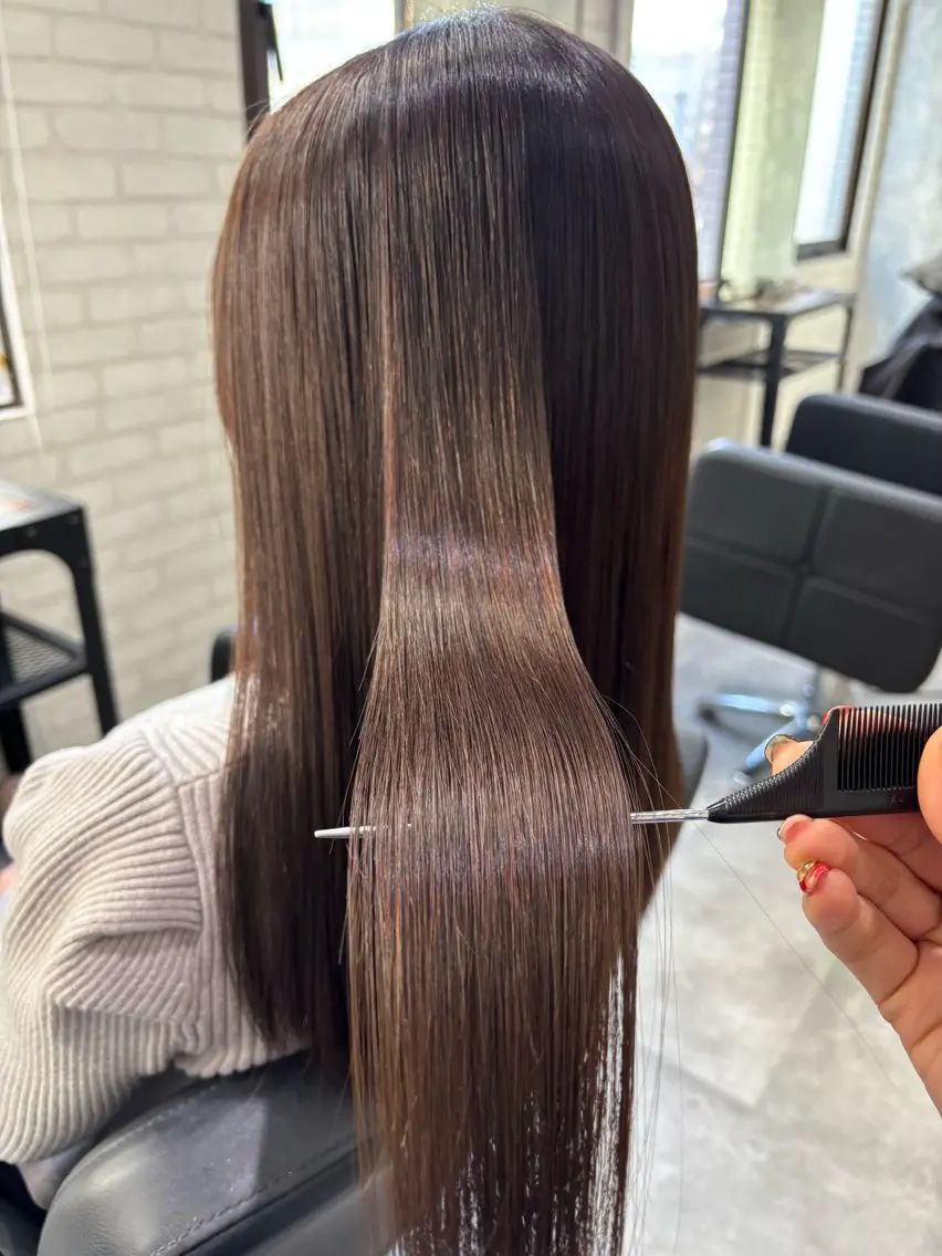 セミロング カラー ヘアアレンジ カット トリートメント kei🤎ベージュ /透明感カラー/博多のヘアスタイル