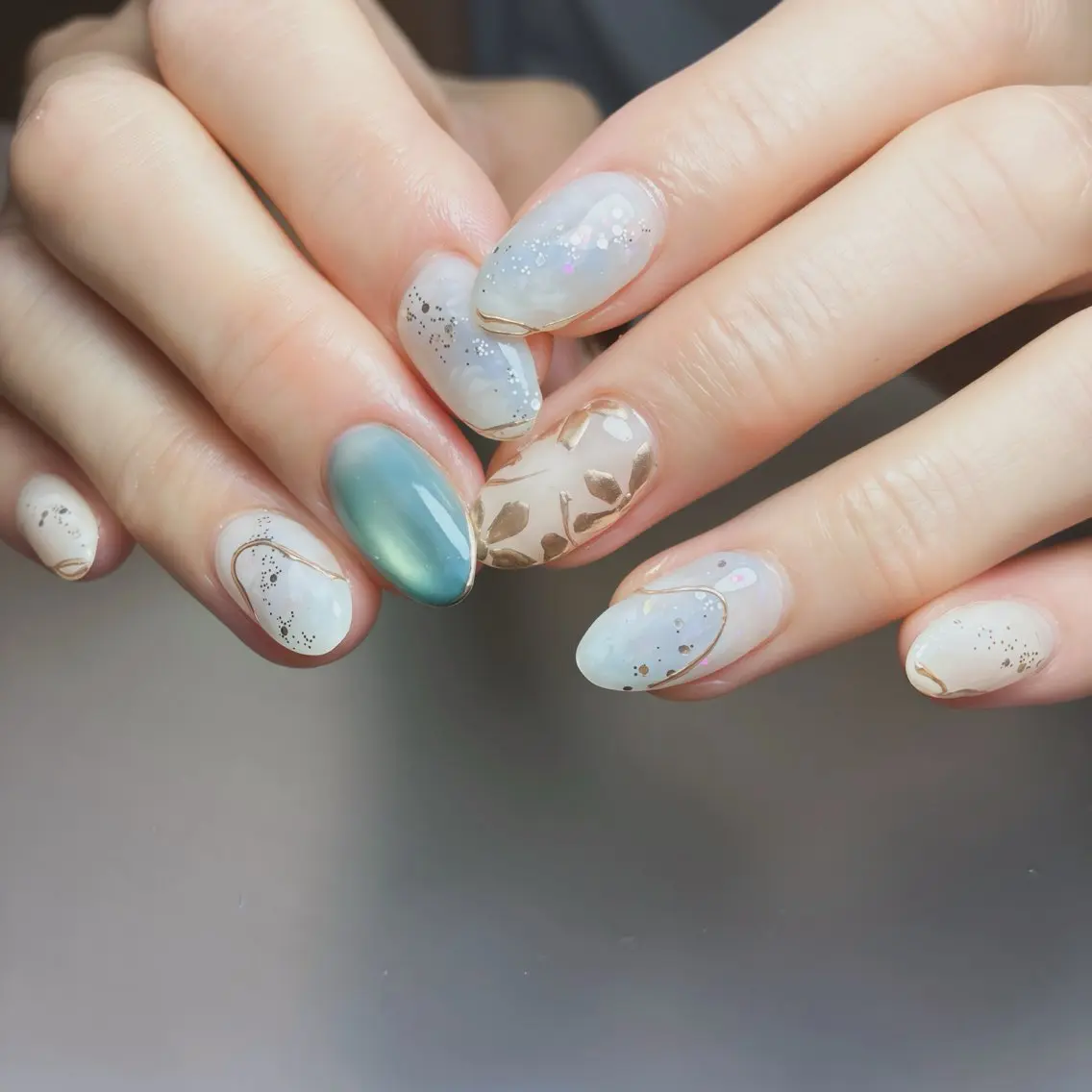 ネイル フットネイル 氷ネイル・うるうるネイル マグネットネイル ニュアンスネイル シンプルネイル ハンドネイル nail salon anoneのネイルデザイン