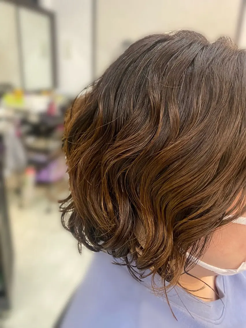 パーマ ボブ 池田 朱李のヘアスタイル