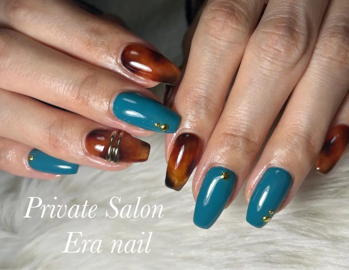 ネイル べっ甲ネイル ハンドネイル Era nailのネイルデザイン