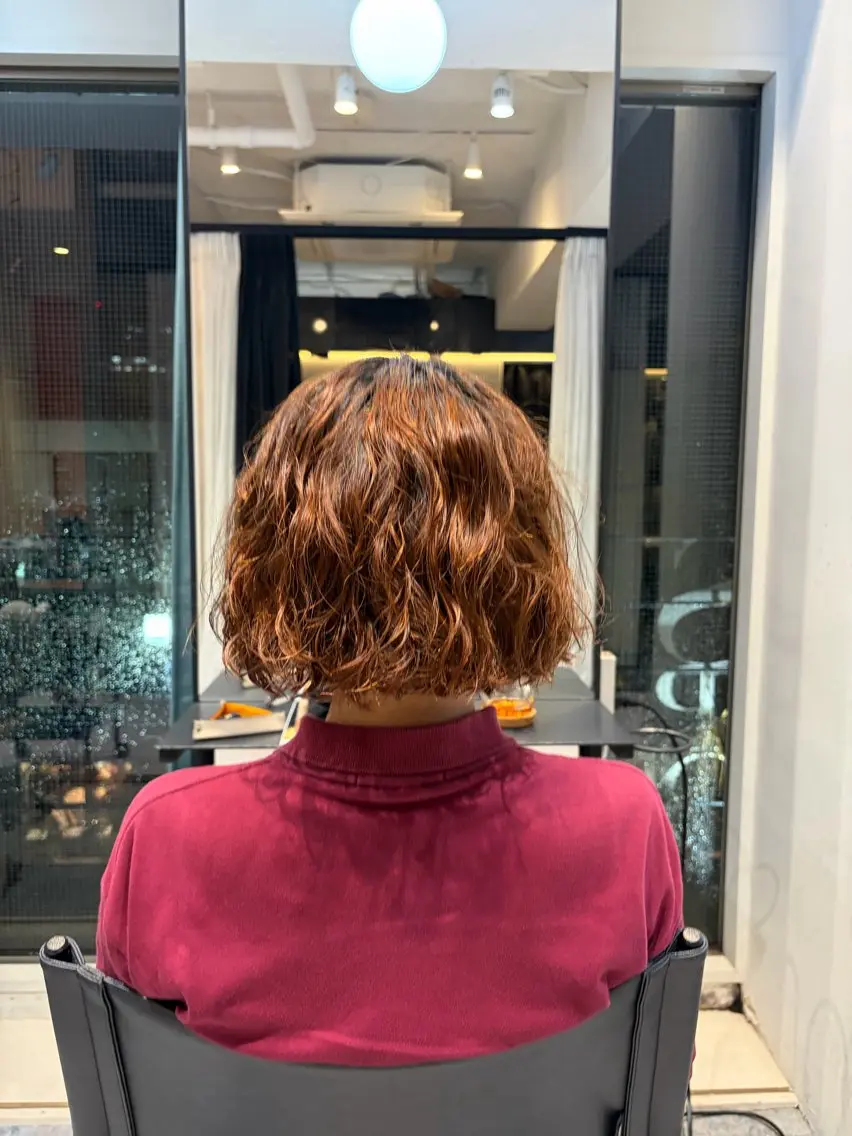 ショート パーマ ボブ パーマ ニシムラ アヤカのヘアスタイル
