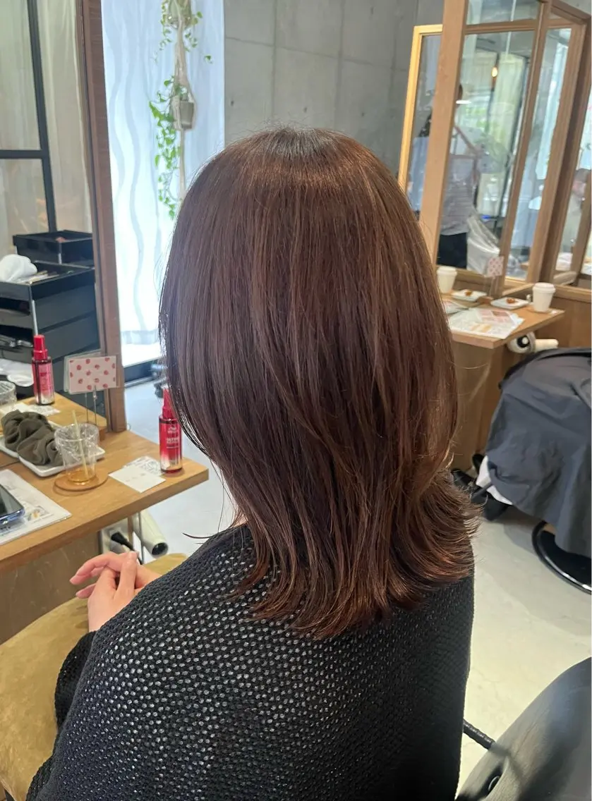 ミディアム カラー カット ヘアカラー FERIA池田 神原萌花のヘアスタイル